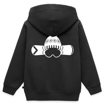Snowboard Snowboarder - Sweat Premium à capuche zippé enfant bio - noir - Dos - AI Model Kid Male (0cm)