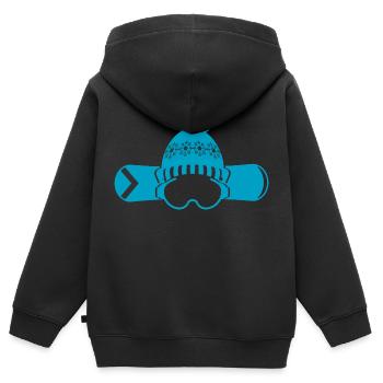 Snowboard Snowboarder - Sweat Premium à capuche zippé enfant bio - noir - Dos - AI Model Kid Male (0cm)