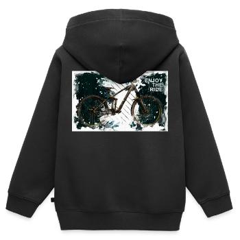 Enjoy the ride - Kids Premium Organic Zip-up Hoodie - black - Back - AI Model Kid Male (0cm)