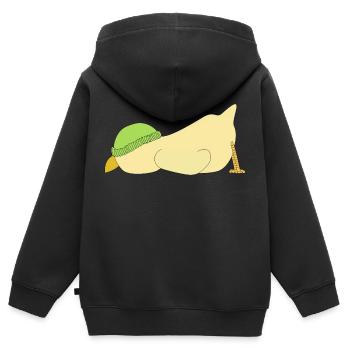 Poussin - Sweat Premium à capuche zippé enfant bio - noir - Dos - AI Model Kid Male (0cm)
