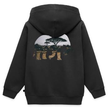 Elefant Savanne Silhouette - Kinder Premium Organic Zip Hoodie - Schwarz - Hinten - AI Model Kid Male (0cm)
