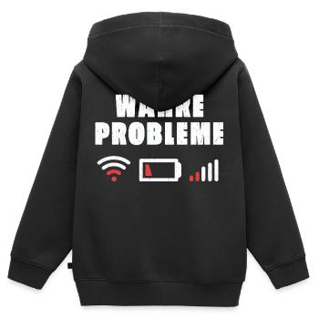 Wahre Probleme Internet WLAN Akku Empfang Geschenk - Kinder Premium Organic Zip Hoodie - Schwarz - Hinten - AI Model Kid Male (0cm)
