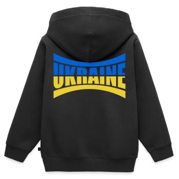 Flagge Balken Ukraine - Kinder Premium Organic Zip Hoodie - Schwarz - Hinten - AI Model Kid Male (0cm)