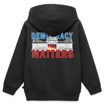 Demokratie Democracy Matters Bundestag Berlin - Kinder Premium Organic Zip Hoodie - Schwarz - Hinten - AI Model Kid Male (0cm)