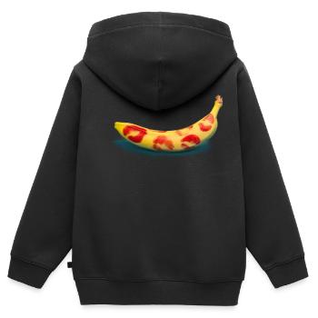 Lippenstift Banane - Kinder Premium Organic Zip Hoodie - Schwarz - Hinten - AI Model Kid Male (0cm)