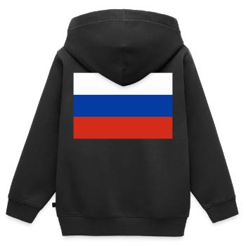 Russische Flagge - Kinder Premium Organic Zip Hoodie - Schwarz - Hinten - AI Model Kid Male (0cm)