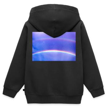 arc en ciel - Sweat Premium à capuche zippé enfant bio - noir - Dos - AI Model Kid Male (0cm)