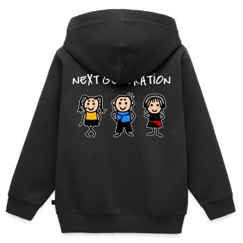 Nouvelle génération d’enfants Internet en ligne - Sweat Premium à capuche zippé enfant bio - noir - Dos - AI Model Kid Male (0cm)