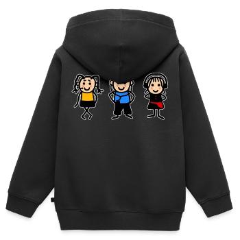 Les enfants dans le monde numérique - Future Online - Sweat Premium à capuche zippé enfant bio - noir - Dos - AI Model Kid Male (0cm)
