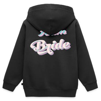 Team de la mariée team bride evjf - Sweat Premium à capuche zippé enfant bio - noir - Dos - AI Model Kid Male (0cm)
