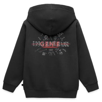 Ingenieur oder doch Genie? - Kinder Premium Organic Zip Hoodie - Schwarz - Hinten - AI Model Kid Male (0cm)