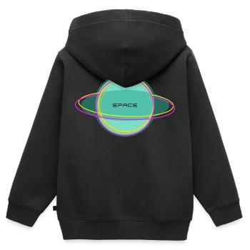 space - Kinder Premium Organic Zip Hoodie - Schwarz - Hinten - AI Model Kid Male (0cm)