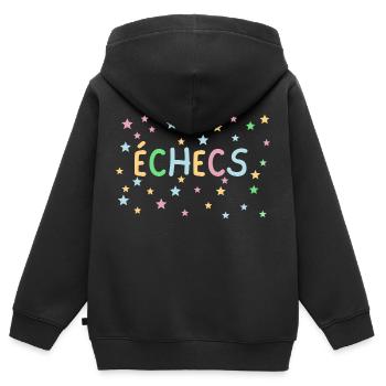 échecs pastel étoiles - Sweat Premium à capuche zippé enfant bio - noir - Dos - AI Model Kid Male (0cm)