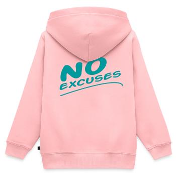 Keine Entschuldigung - Kinder Premium Organic Zip Hoodie - Rosa - Hinten - AI Model Kid Female (0cm)