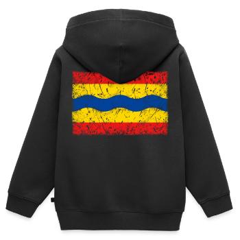 Overijssel - Kids Premium Organic Zip-up Hoodie - black - Back - AI Model Kid Male (0cm)