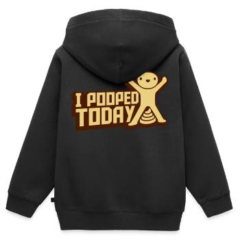 J’ai fait caca aujourd’hui citation - Sweat Premium à capuche zippé enfant bio - noir - Dos - AI Model Kid Male (0cm)