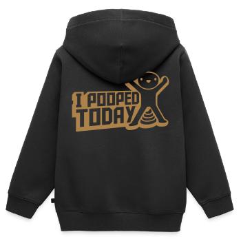 I pooped today Zitat - Kinder Premium Organic Zip Hoodie - Schwarz - Hinten - AI Model Kid Male (0cm)