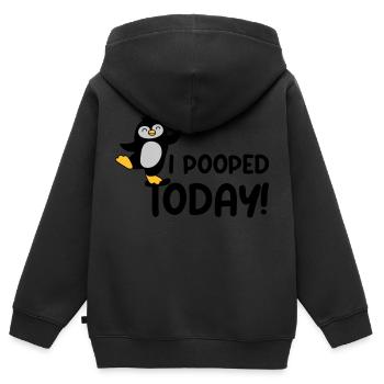 I pooped today Pinguin - Kinder Premium Organic Zip Hoodie - Schwarz - Hinten - AI Model Kid Male (0cm)