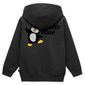 I pooped today Pinguin - Kinder Premium Organic Zip Hoodie - Schwarz - Hinten - AI Model Kid Male (0cm)