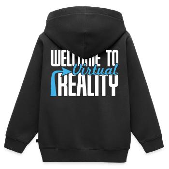 To Virtual Reality - Kids Premium Organic Zip-up Hoodie - black - Back - AI Model Kid Male (0cm)