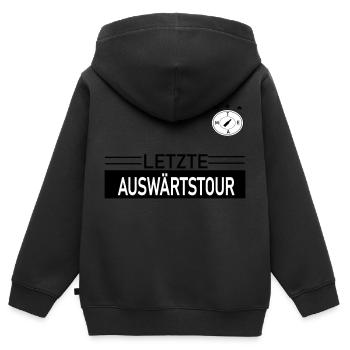 Letzte Auswärtstour Team - Kinder Premium Organic Zip Hoodie - Schwarz - Hinten - AI Model Kid Male (0cm)