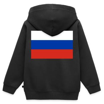 Russland - Kinder Premium Organic Zip Hoodie - Schwarz - Hinten - AI Model Kid Male (0cm)