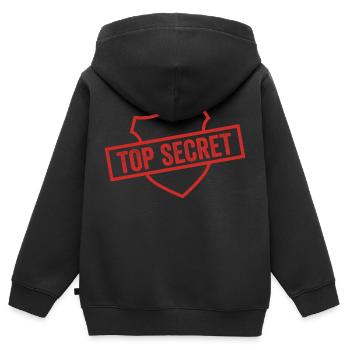 Top Secret - Sweat Premium à capuche zippé enfant bio - noir - Dos - AI Model Kid Male (0cm)