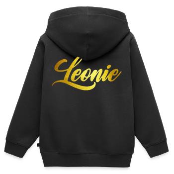 Léonie - Sweat Premium à capuche zippé enfant bio - noir - Dos - AI Model Kid Male (0cm)