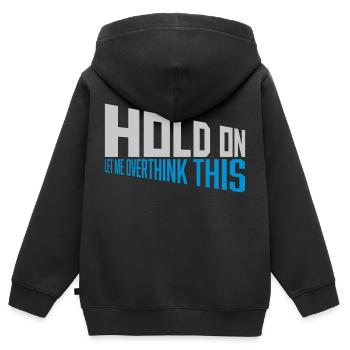 Let me overthink this - Kids Premium Organic Zip-up Hoodie - black - Back - AI Model Kid Male (0cm)