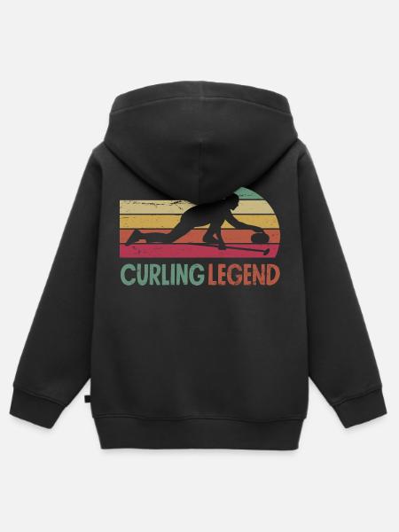 Curling Player Curler Curling Legend - Kinder Premium Organic Zip Hoodie - Schwarz