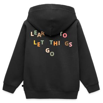 Learn to let things go citation de vie motivation - Sweat Premium à capuche zippé enfant bio - noir - Dos - AI Model Kid Male (0cm)