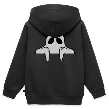 Geist hinter Mauer Comic - Kinder Premium Organic Zip Hoodie - Schwarz - Hinten - AI Model Kid Male (0cm)
