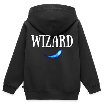 WIZARD JDR SORTILEGE - Sweat Premium à capuche zippé enfant bio - noir - Dos - AI Model Kid Male (0cm)