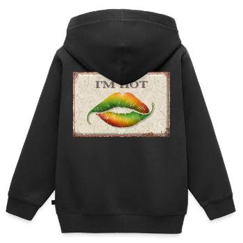 I'm Hot - Kinder Premium Organic Zip Hoodie - Schwarz - Hinten - AI Model Kid Male (0cm)