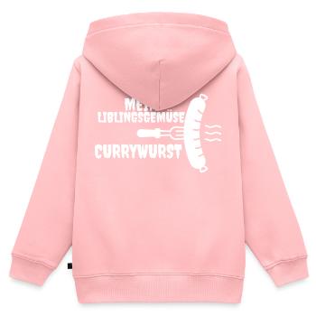 Currywurst Tag - Kinder Premium Organic Zip Hoodie - Rosa - Hinten - AI Model Kid Female (0cm)