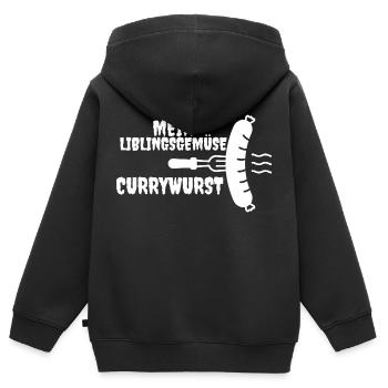 Currywurst Tag - Kinder Premium Organic Zip Hoodie - Schwarz - Hinten - AI Model Kid Male (0cm)