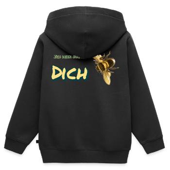 ich denk nur an dich - Kinder Premium Organic Zip Hoodie - Schwarz - Hinten - AI Model Kid Male (0cm)