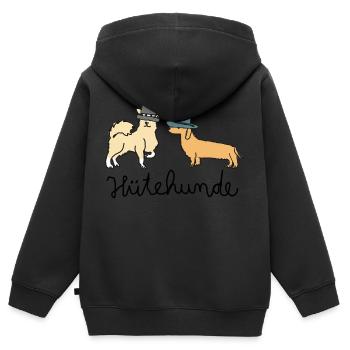 Hütehunde - Kinder Premium Organic Zip Hoodie - Schwarz - Hinten - AI Model Kid Male (0cm)