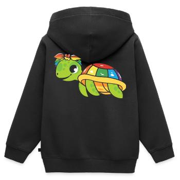 Schildkröte Meeresschildkröte Meer Wasser LGBTQ+ - Kinder Premium Organic Zip Hoodie - Schwarz - Hinten - AI Model Kid Male (0cm)