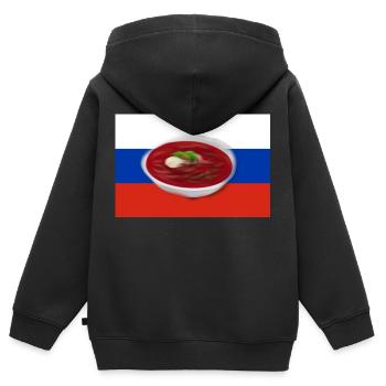 Borschtsch, Russische Suppe - Kinder Premium Organic Zip Hoodie - Schwarz - Hinten - AI Model Kid Male (0cm)