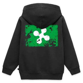 Lombardy - Kids Premium Organic Zip-up Hoodie - black - Back - AI Model Kid Male (0cm)