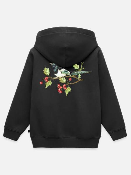 Oiseau coloré - Sweat Premium à capuche zippé enfant bio - noir