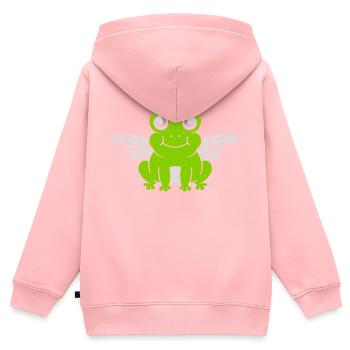 Engel Frosch Flügel Heiligenschein - Kinder Premium Organic Zip Hoodie - Rosa - Hinten - AI Model Kid Female (0cm)