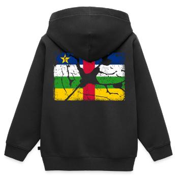 Zentralafrikanische Republik VINTAGE - Kinder Premium Organic Zip Hoodie - Schwarz - Hinten - AI Model Kid Male (0cm)