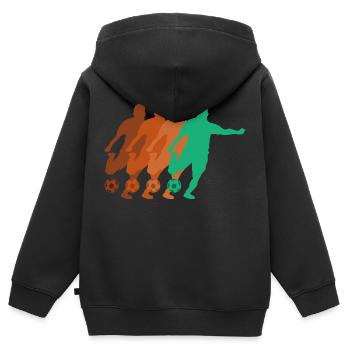 Football Footballer Striker Boys Men World Cup - Kids Premium Organic Zip-up Hoodie - black - Back - AI Model Kid Male (0cm)