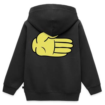 Hand Comic - Kinder Premium Organic Zip Hoodie - Schwarz - Hinten - AI Model Kid Male (0cm)