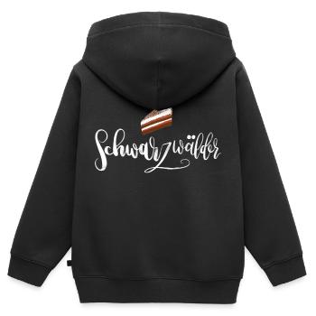 Schwarzwälder - mit Schwarzwälder Kirschtorte - Kinder Premium Organic Zip Hoodie - Schwarz - Hinten - AI Model Kid Male (0cm)