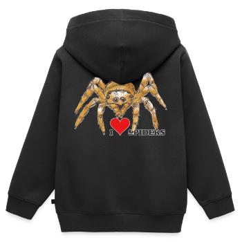 Spinne, Halloween, Arachnophobie, Monster - Kinder Premium Organic Zip Hoodie - Schwarz - Hinten - AI Model Kid Male (0cm)