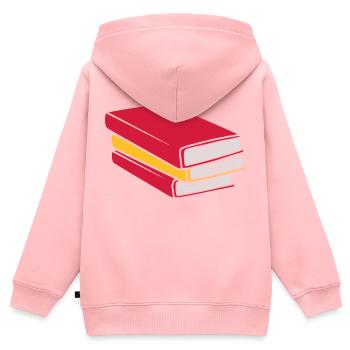 Design stacked books comic - Kids Premium Organic Zip-up Hoodie - rose - Back - AI Model Kid Female (0cm)
