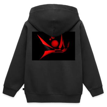 bicubic waves - Kinder Premium Organic Zip Hoodie - Schwarz - Hinten - AI Model Kid Male (0cm)